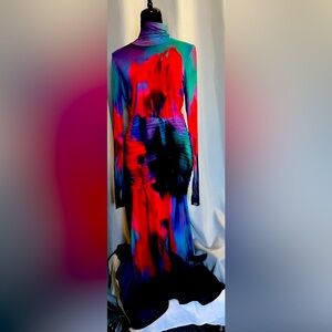 Leroy Mesh Printed Ruched Maxi Skirt 
M